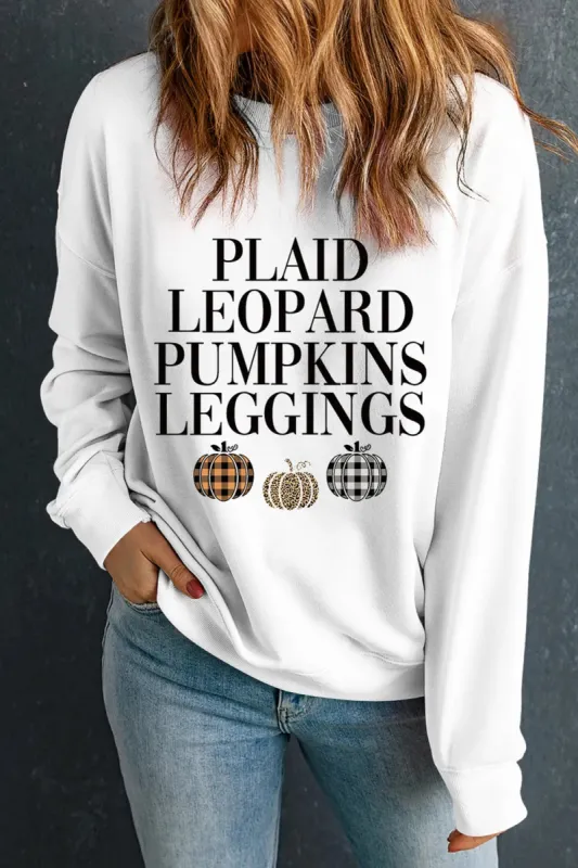 Letter Graphic Round Neck Long Sleeve Sweatshirt sold by Charming Charlie