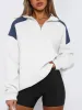 Contrast Quarter Zip Long Sleeve Sweatshirt sold by Charming Charlie