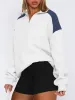 Contrast Quarter Zip Long Sleeve Sweatshirt sold by Charming Charlie