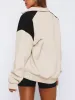 Contrast Quarter Zip Long Sleeve Sweatshirt sold by Charming Charlie