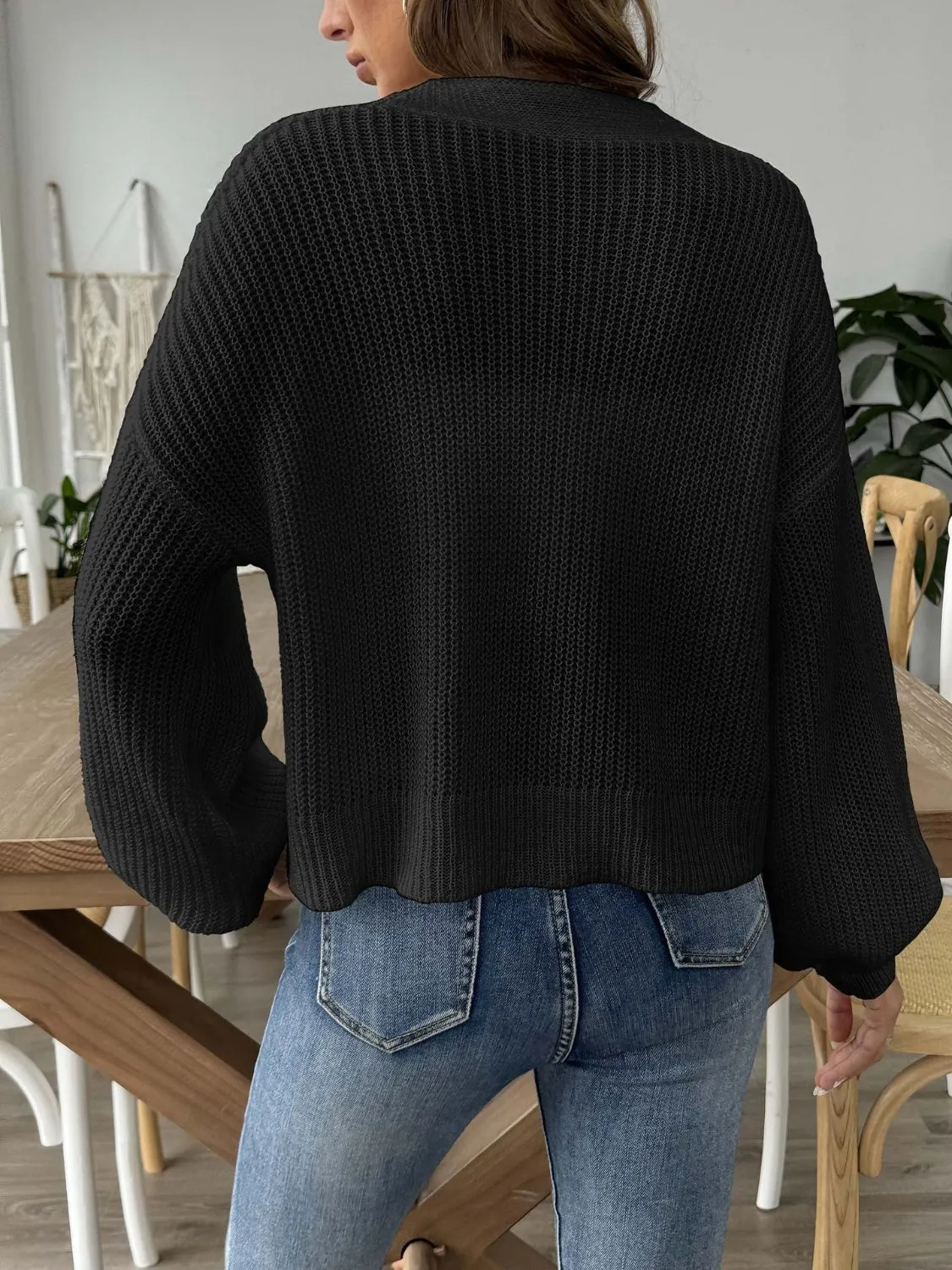 Heart Button Down V-Neck Long Sleeve Cardigan sold by Charming Charlie product image thumbnail 2