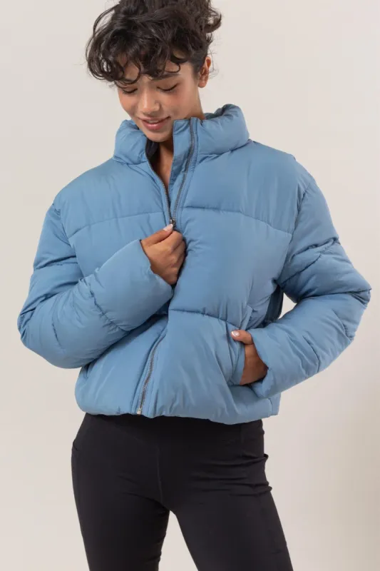 HYFVE Quilted Back Drawstring Puffer Jacket sold by Charming Charlie