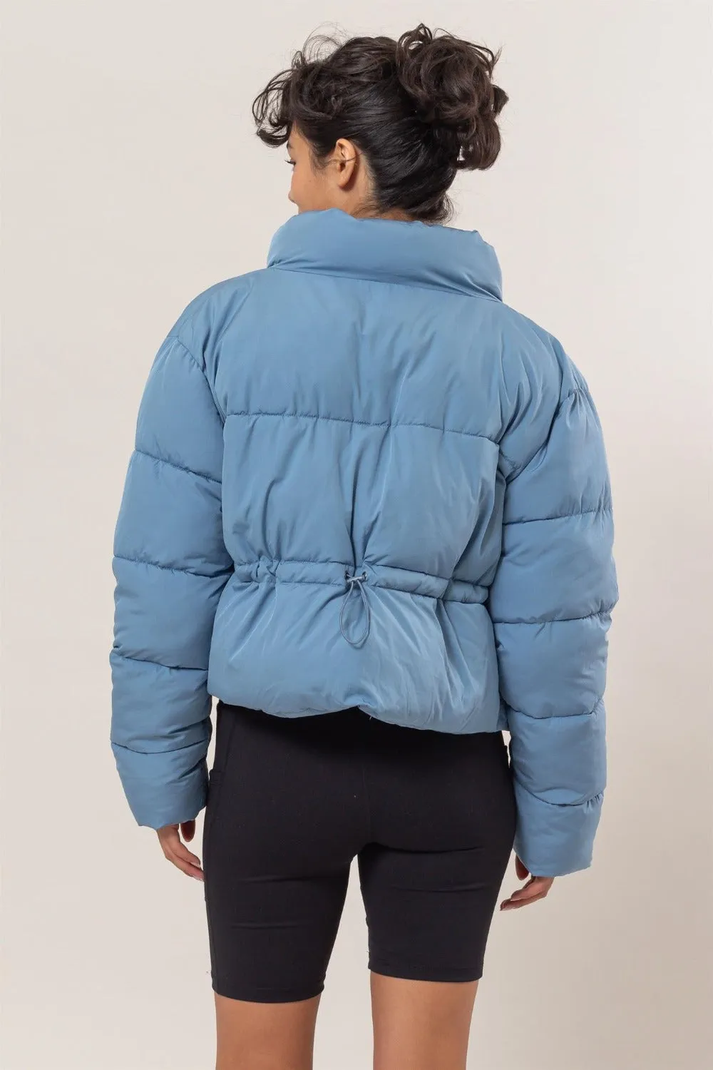 HYFVE Quilted Back Drawstring Puffer Jacket sold by Charming Charlie product image thumbnail 2