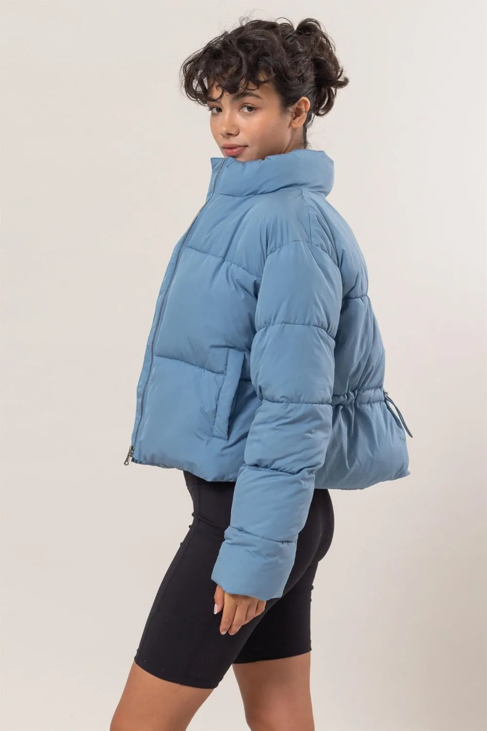 HYFVE Quilted Back Drawstring Puffer Jacket sold by Charming Charlie product image thumbnail 3