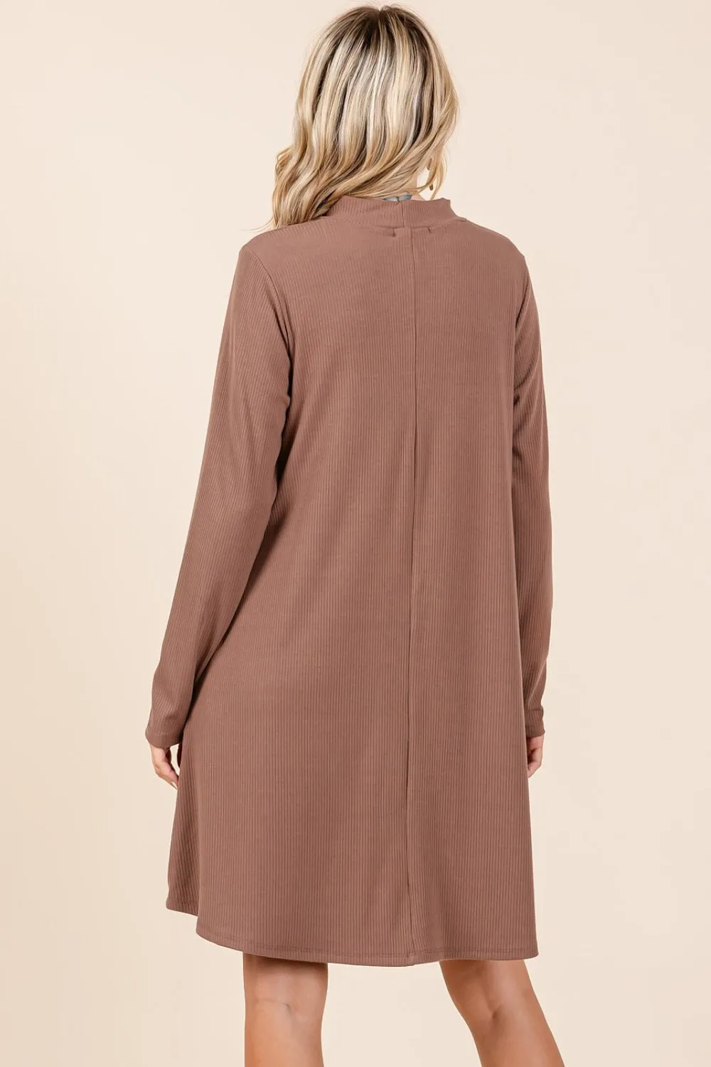 Mittoshop Mock Neck Long Sleeve Dress with Pockets sold by Charming Charlie product image thumbnail 2