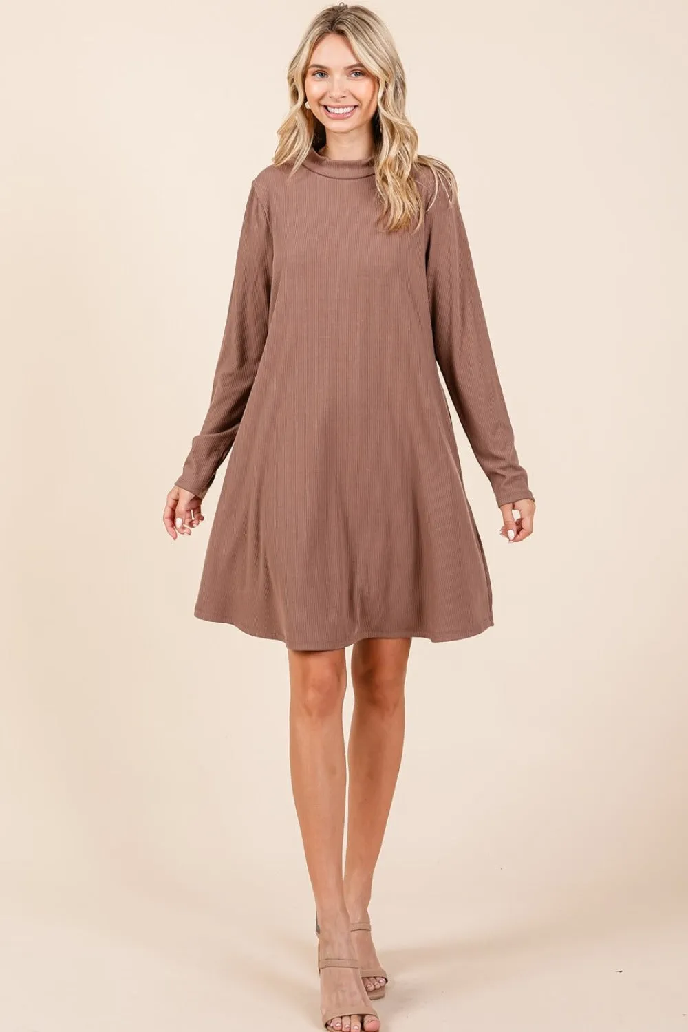 Mittoshop Mock Neck Long Sleeve Dress with Pockets sold by Charming Charlie product image thumbnail 4
