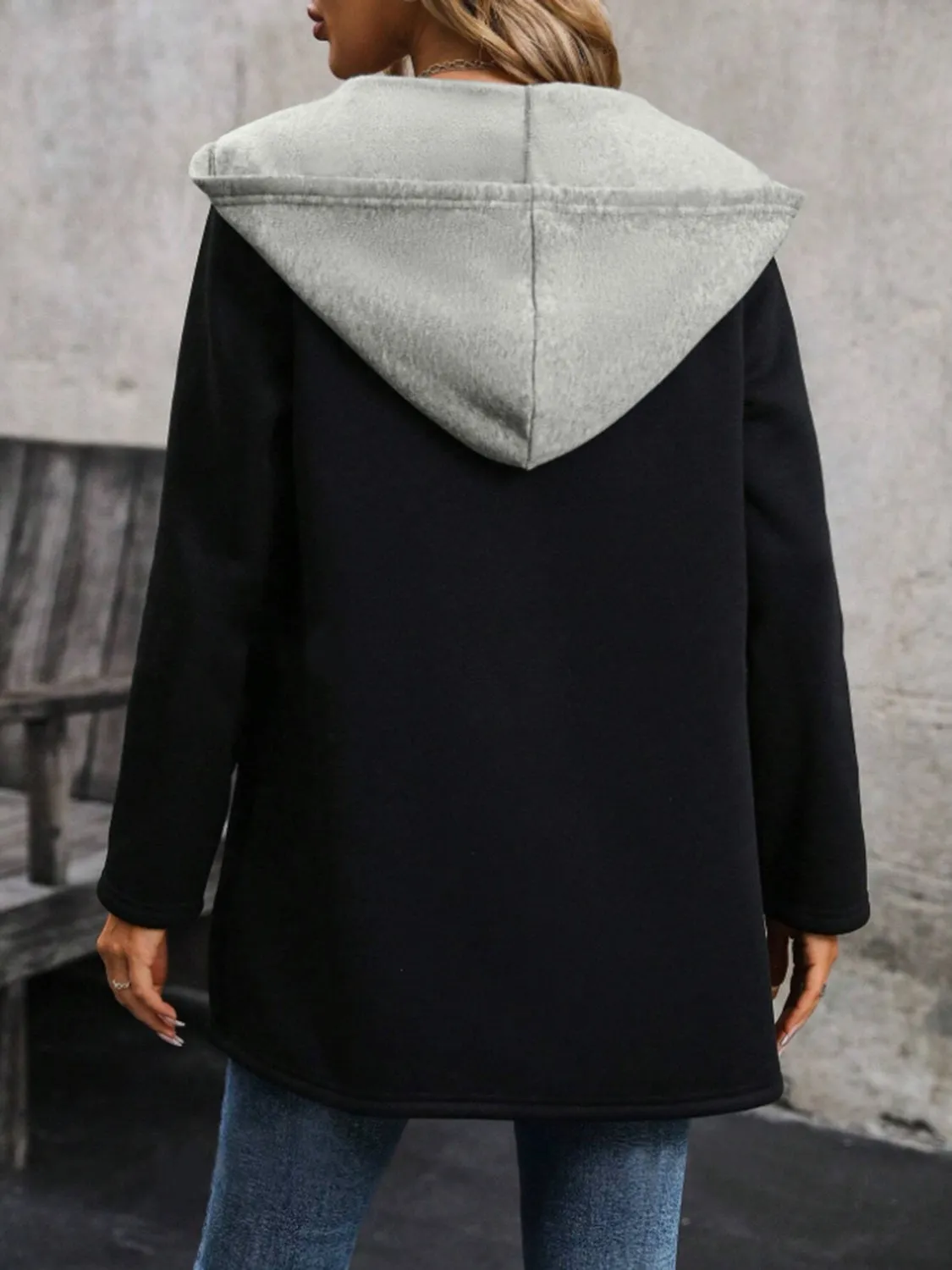 Drawstring Long Sleeve Hooded Jacket sold by Charming Charlie product image thumbnail 3