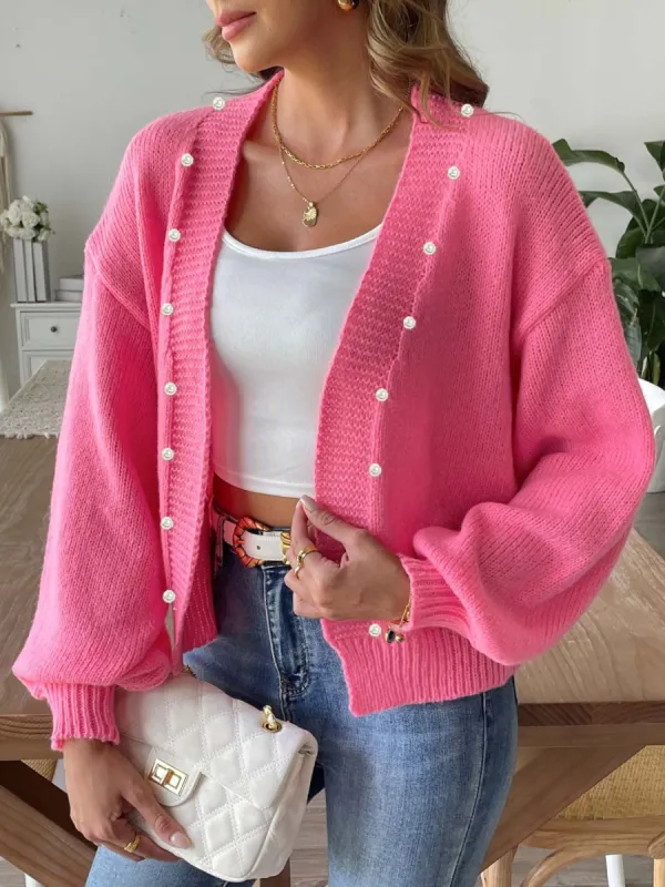 Pearl Open Front Long Sleeve Cardigan sold by Charming Charlie