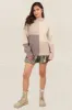 VERY J Color Block Mock Neck Drop Shoulder Sweater sold by Charming Charlie