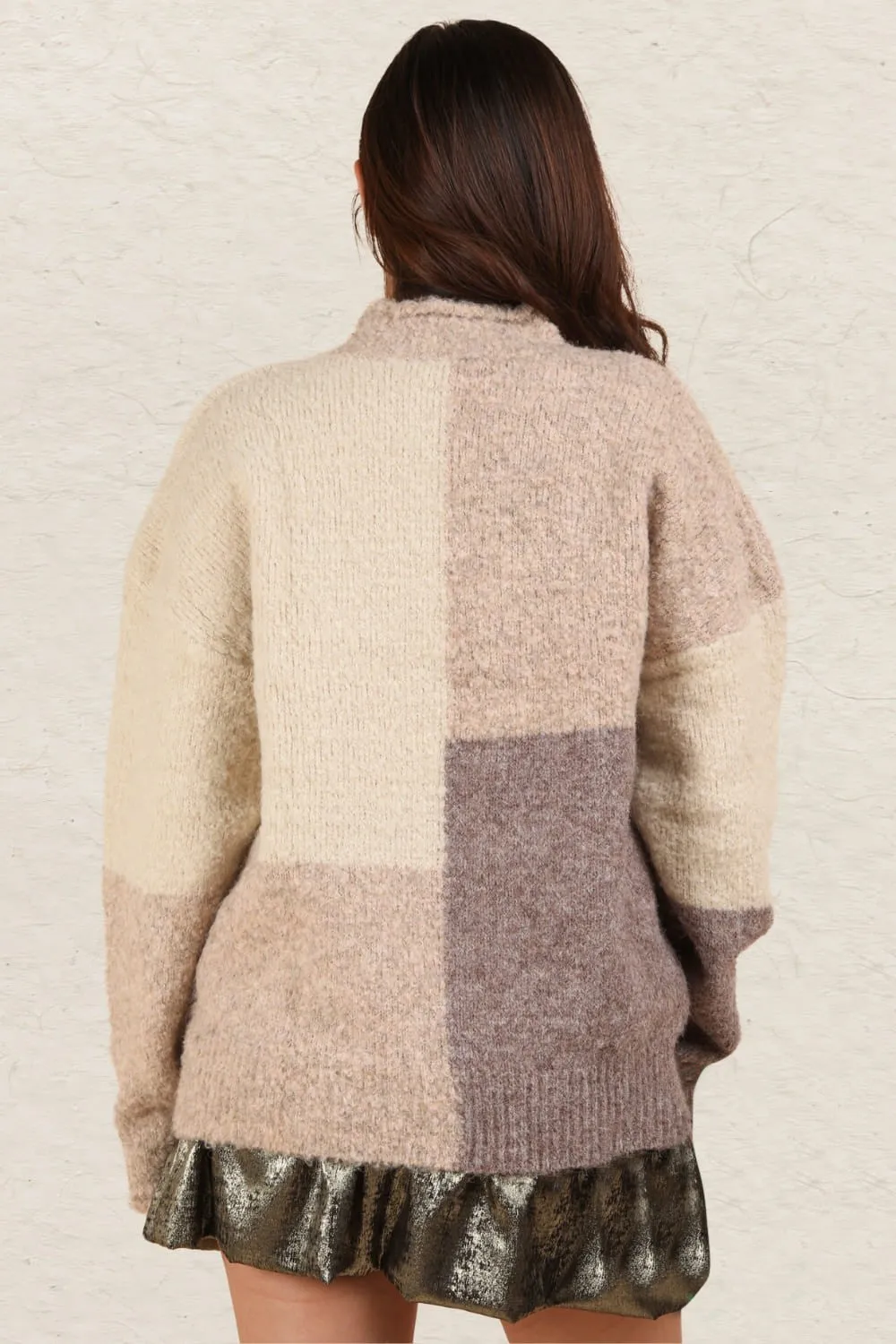 VERY J Color Block Mock Neck Drop Shoulder Sweater sold by Charming Charlie product image thumbnail 2