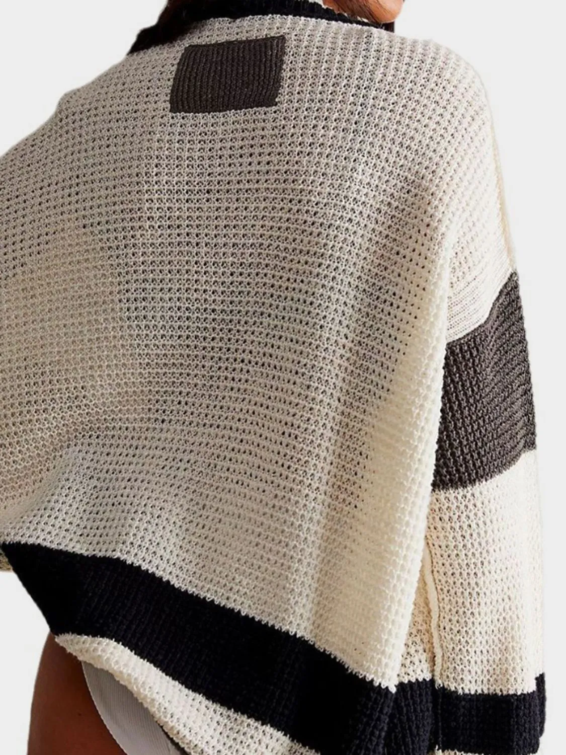 Pocketed Contrast V-Neck Long Sleeve Cardigan sold by Charming Charlie product image thumbnail 3