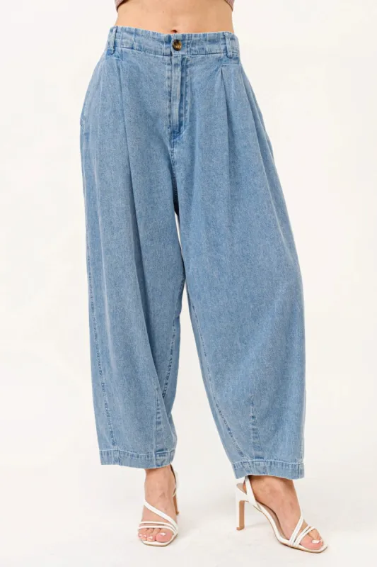 And The Why Elastic Back Pleated Baggy Jeans sold by Charming Charlie