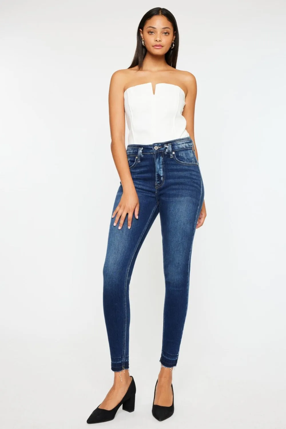 Kancan Full Size High Rise Ankle Skinny Jeans sold by Charming Charlie