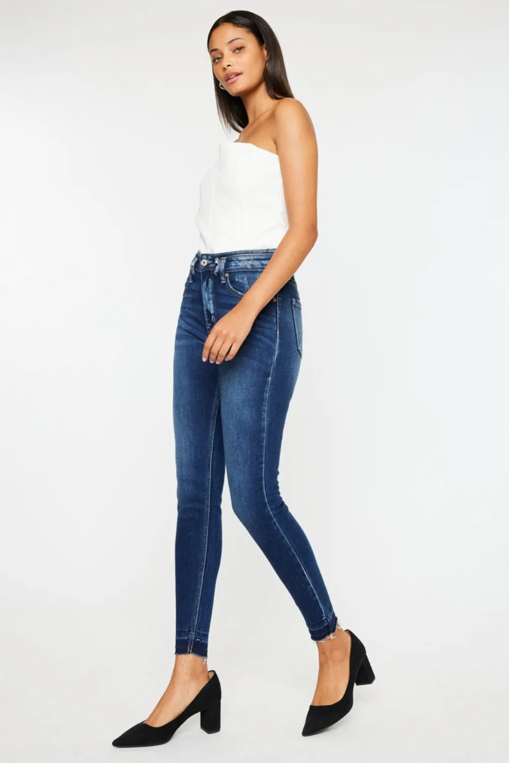 Kancan Full Size High Rise Ankle Skinny Jeans sold by Charming Charlie product image thumbnail 3