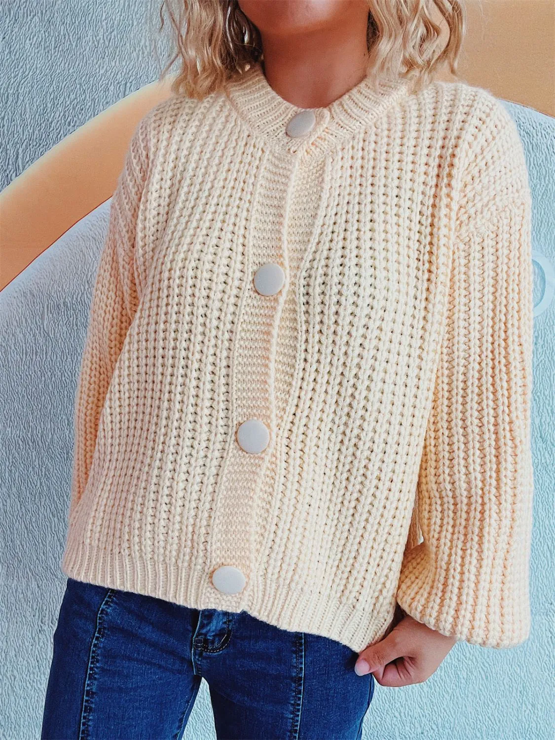 Button Up Long Sleeve Cardigan sold by Charming Charlie product image thumbnail 5