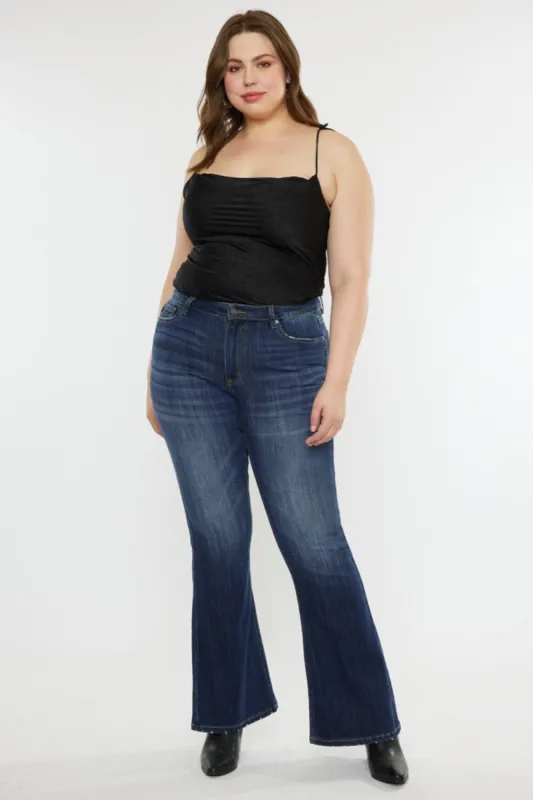 Kancan Full Size Mid Rise Slim Flare Jeans sold by Charming Charlie