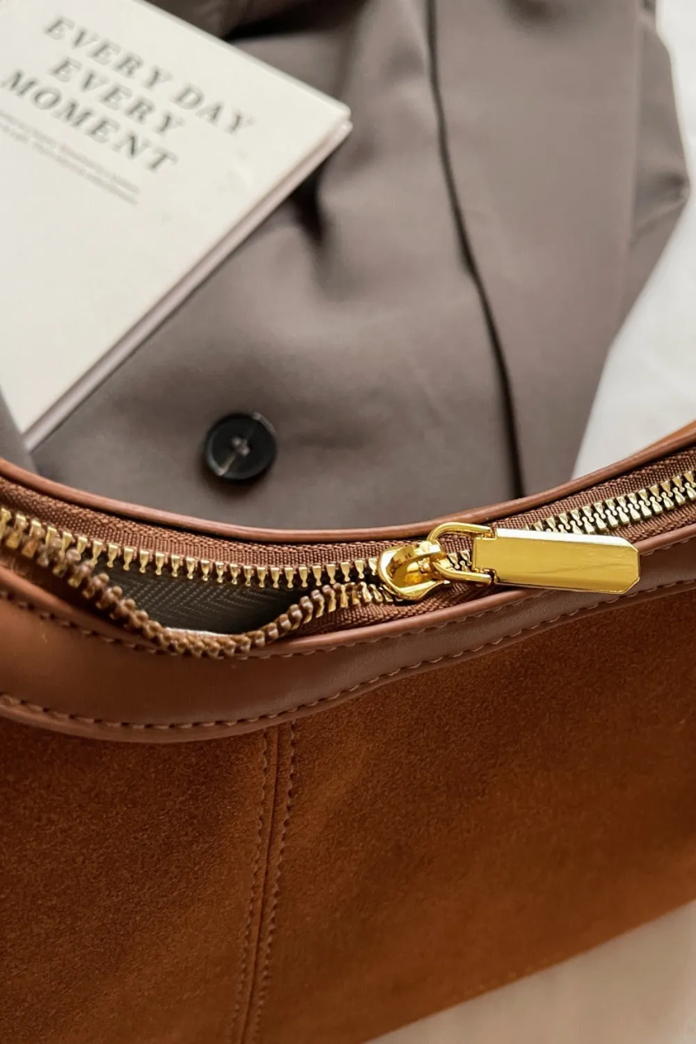 Suede Adjustable Strap Shoulder Bag sold by Charming Charlie product image thumbnail 4