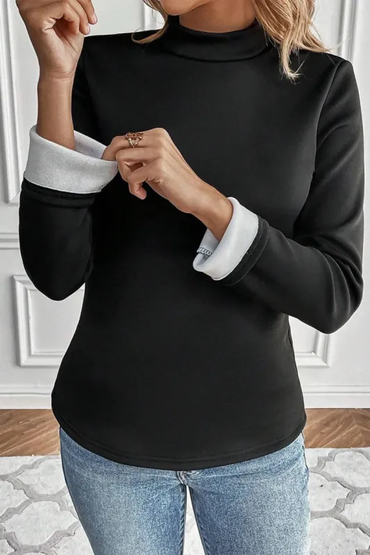 Thermal Lined Mock Neck Long Sleeve Blouse sold by Charming Charlie