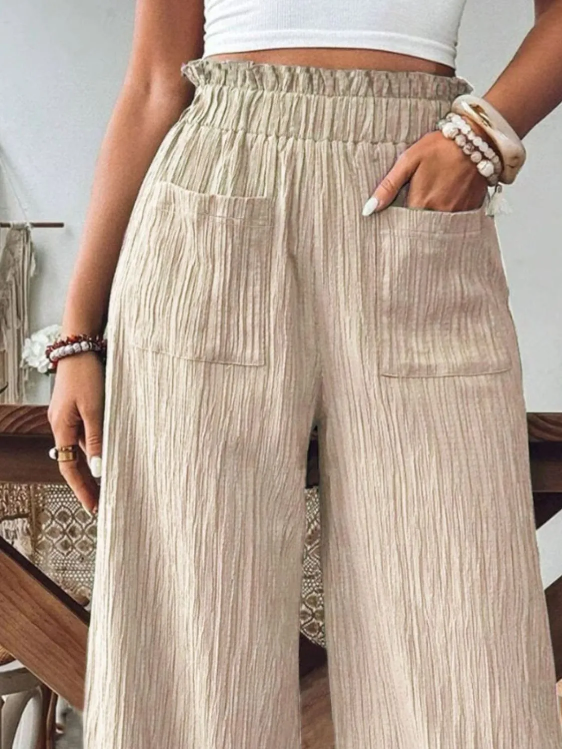 Frill Wide Leg Pants sold by Charming Charlie product image thumbnail 3