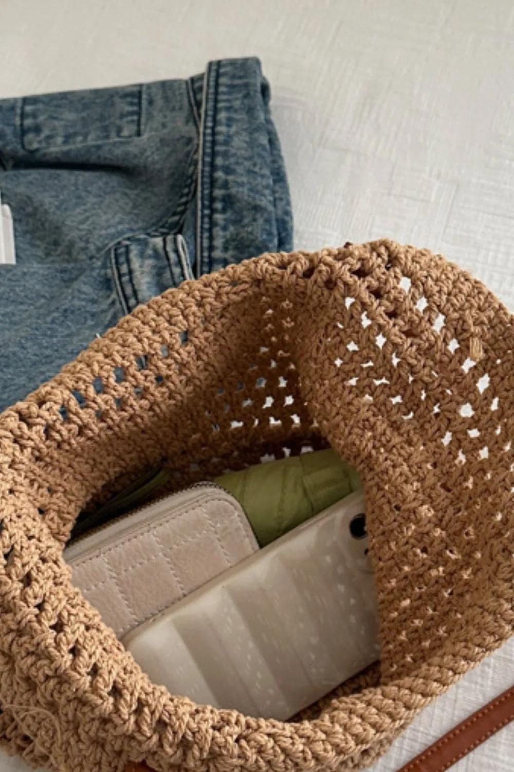 Openwork Woven Tote Bag sold by Charming Charlie product image thumbnail 3