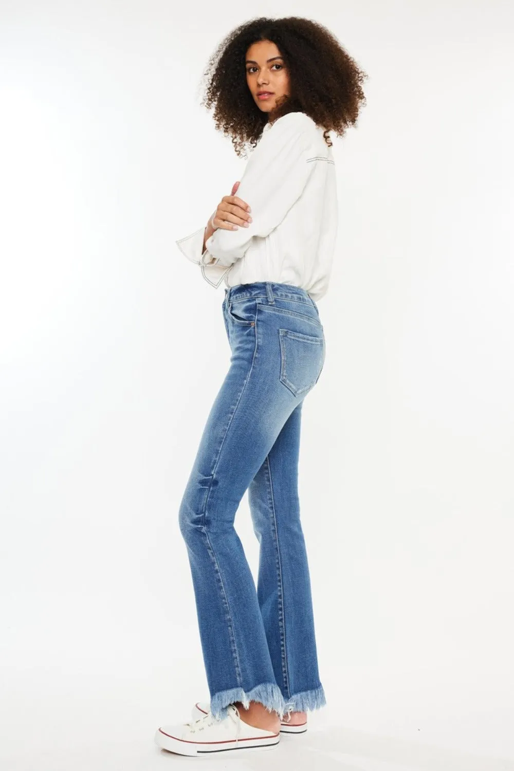 Kancan High Rise Frayed Hem Jeans sold by Charming Charlie product image thumbnail 4