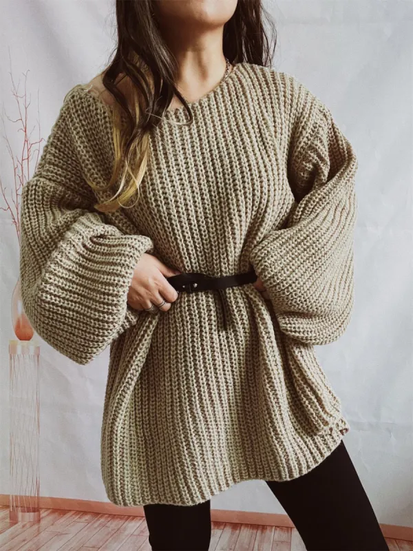 Boat Neck Long Sleeve Sweater with Belt sold by Charming Charlie