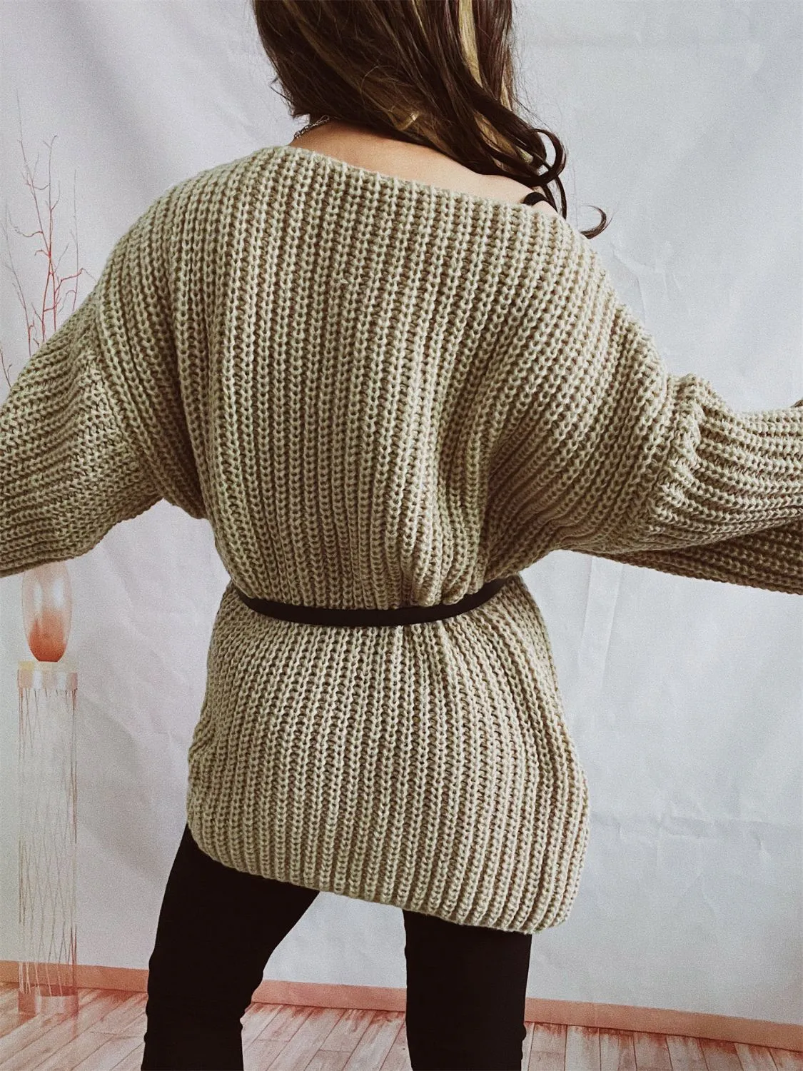 Boat Neck Long Sleeve Sweater with Belt sold by Charming Charlie product image thumbnail 2