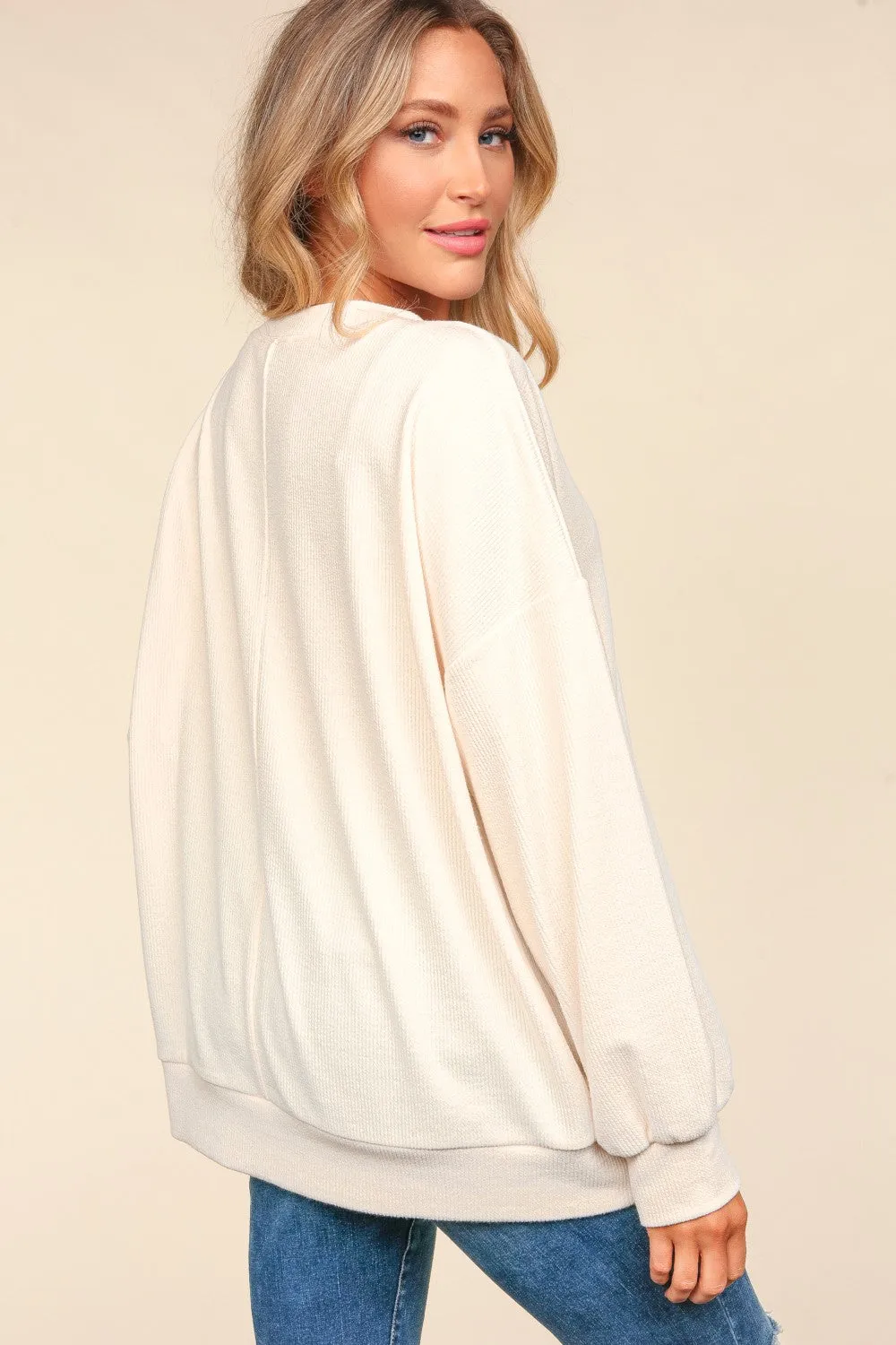 Haptics Full Size Embroidery Pumpkin Long Sleeve Knit Top sold by Charming Charlie product image thumbnail 2