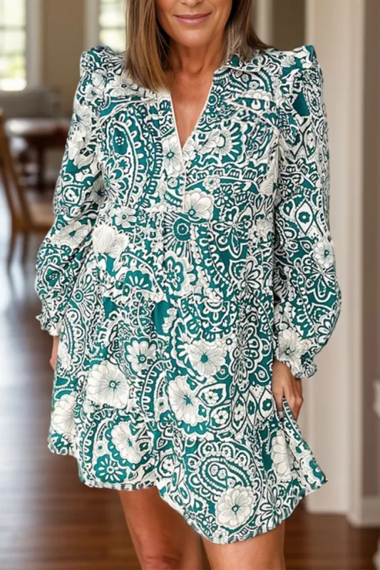 Plus Size Ruffled Printed Flounce Sleeve Dress sold by Charming Charlie