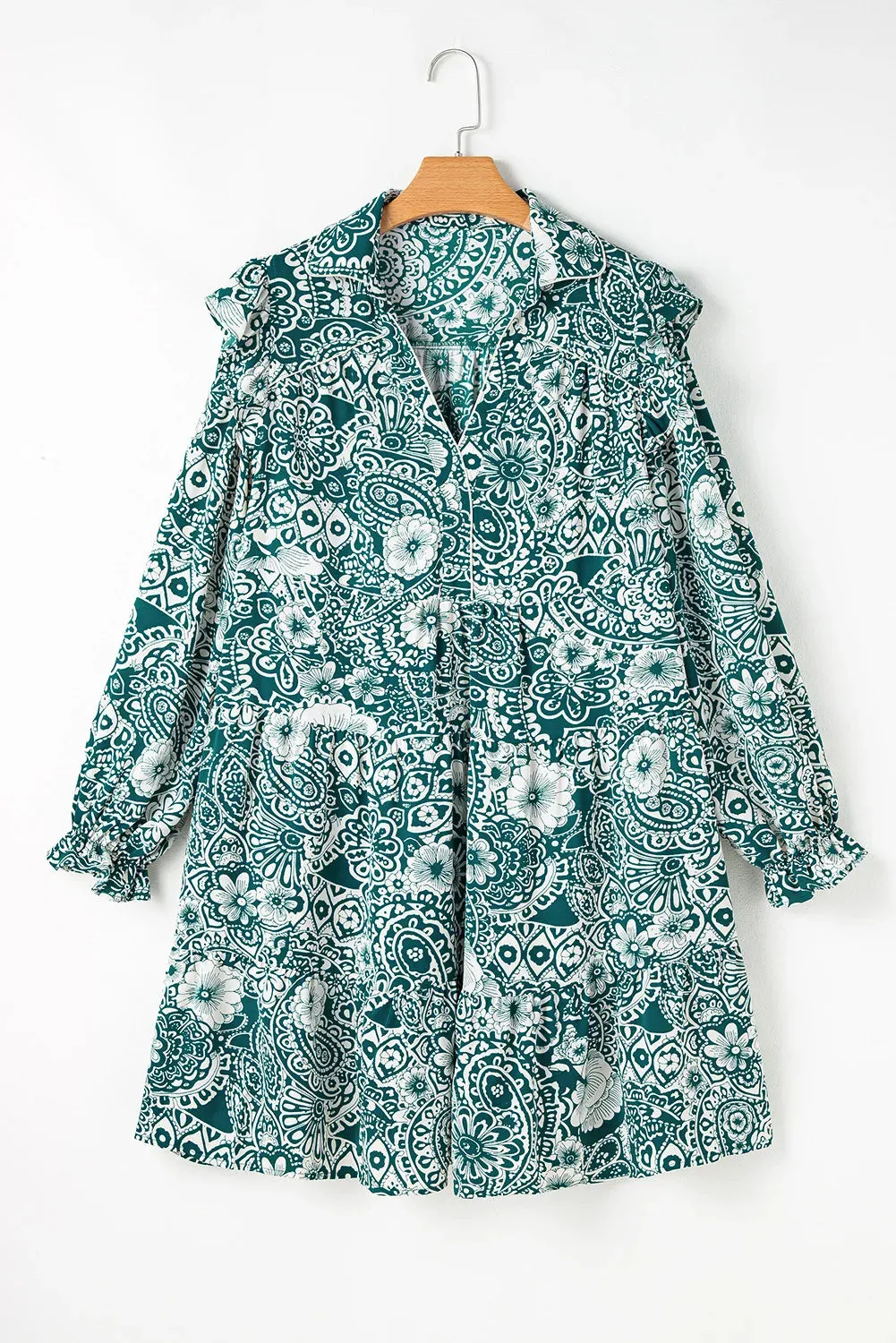 Plus Size Ruffled Printed Flounce Sleeve Dress sold by Charming Charlie product image thumbnail 2