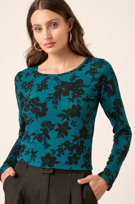 Mittoshop Flower Print Long Sleeve Knit Top sold by Charming Charlie