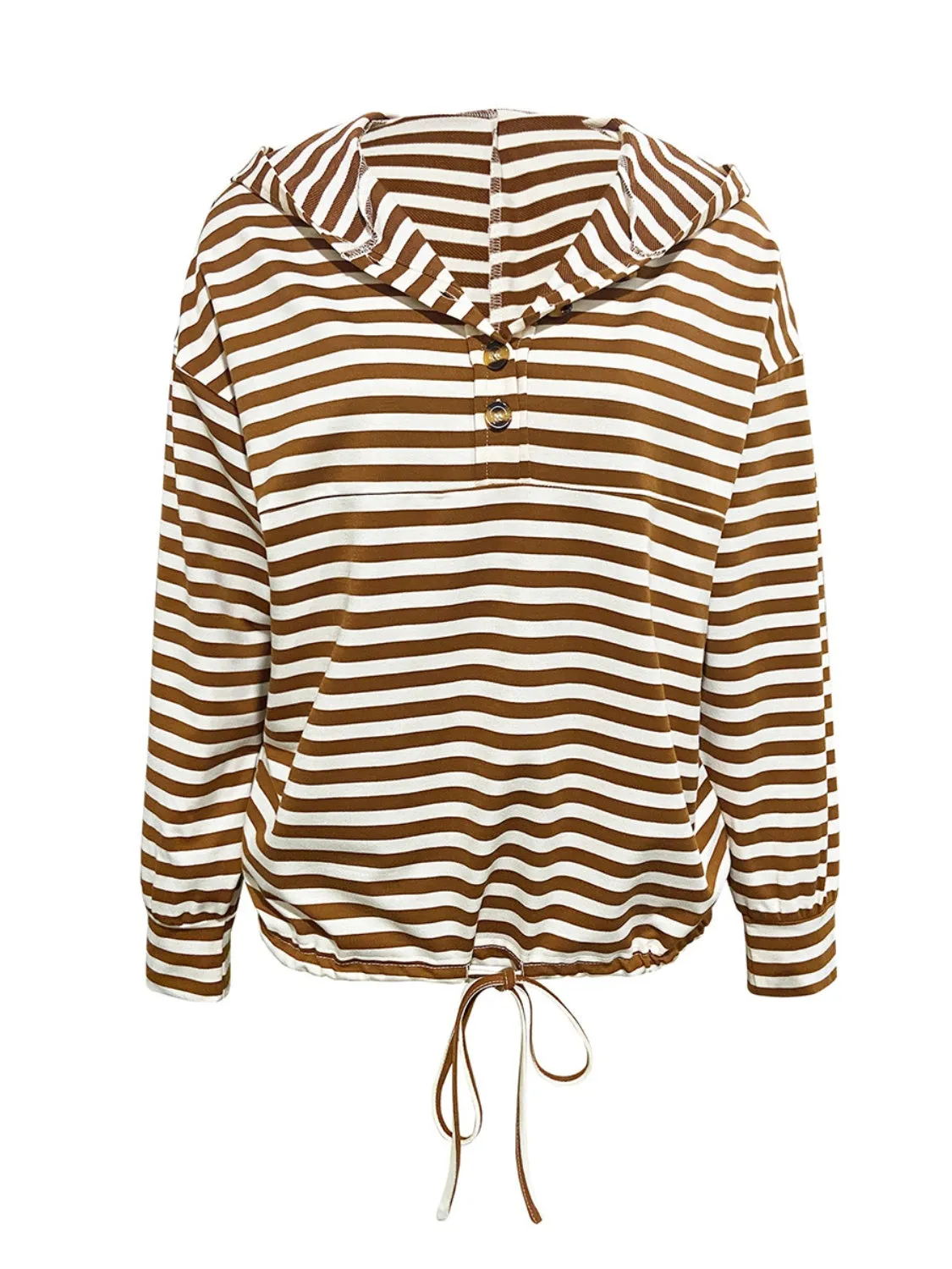 Drawstring Striped Long Sleeve Hoodie sold by Charming Charlie product image thumbnail 4