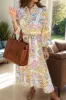 Tied Printed Long Sleeve Midi Dress sold by Charming Charlie
