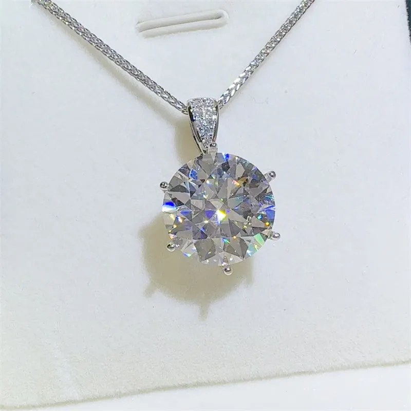 10 Carat Moissanite 925 Sterling Silver Pendant Necklace sold by Charming Charlie