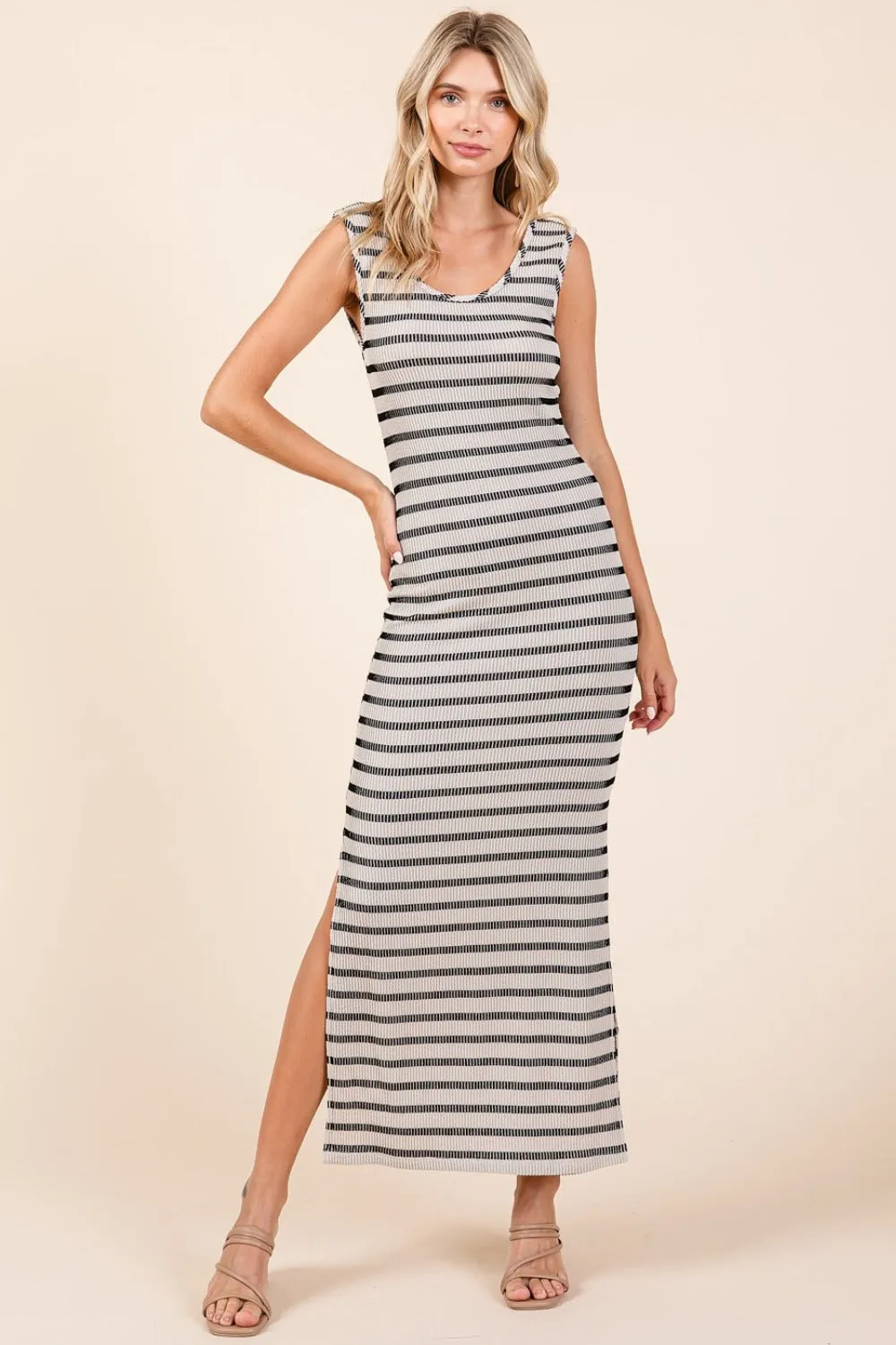 Mittoshop Striped Scoop Neck Sleeveless Maxi Dress sold by Charming Charlie product image thumbnail 5