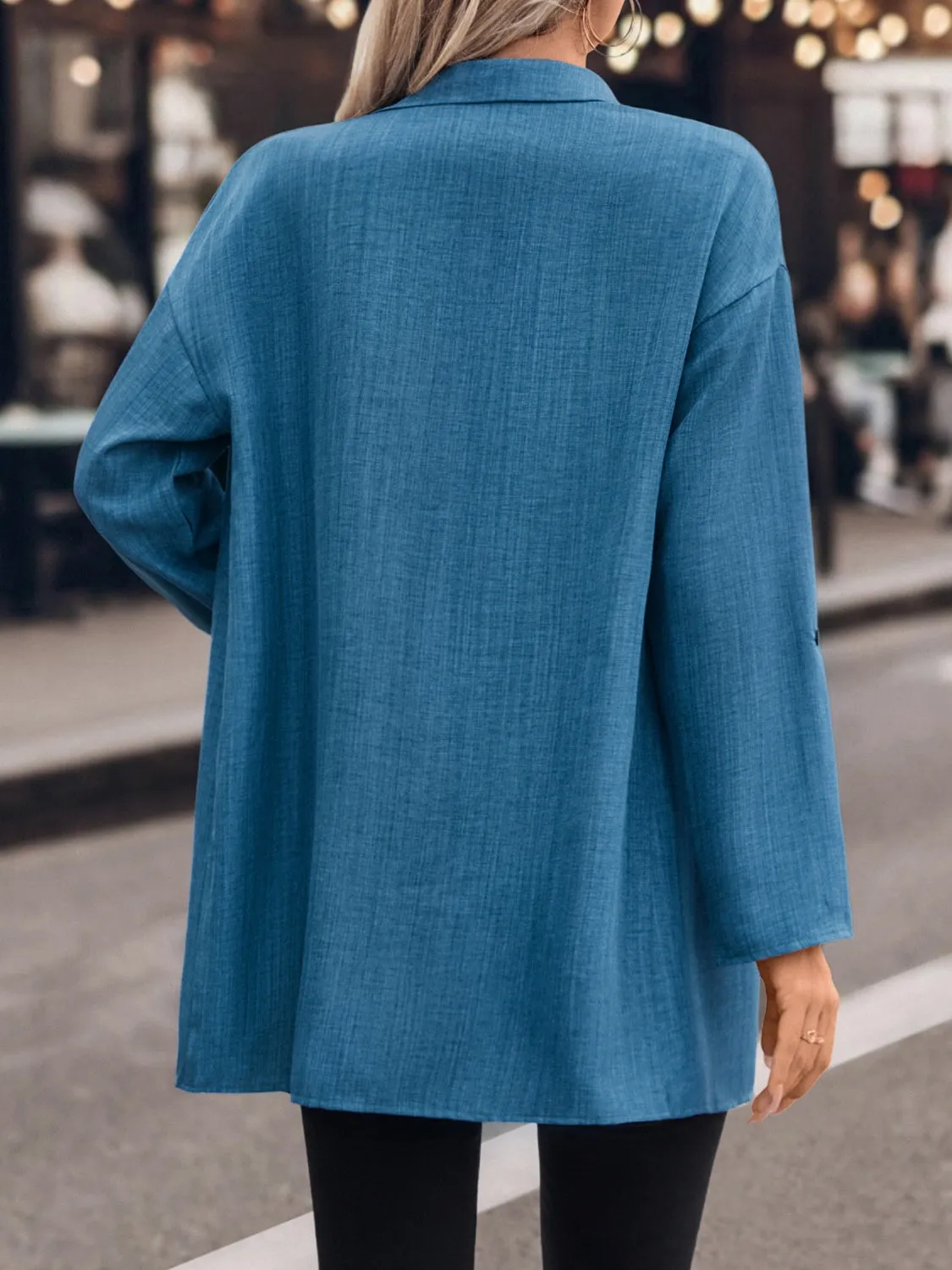 Button Up Roll-Tab Sleeve Shirt sold by Charming Charlie product image thumbnail 2