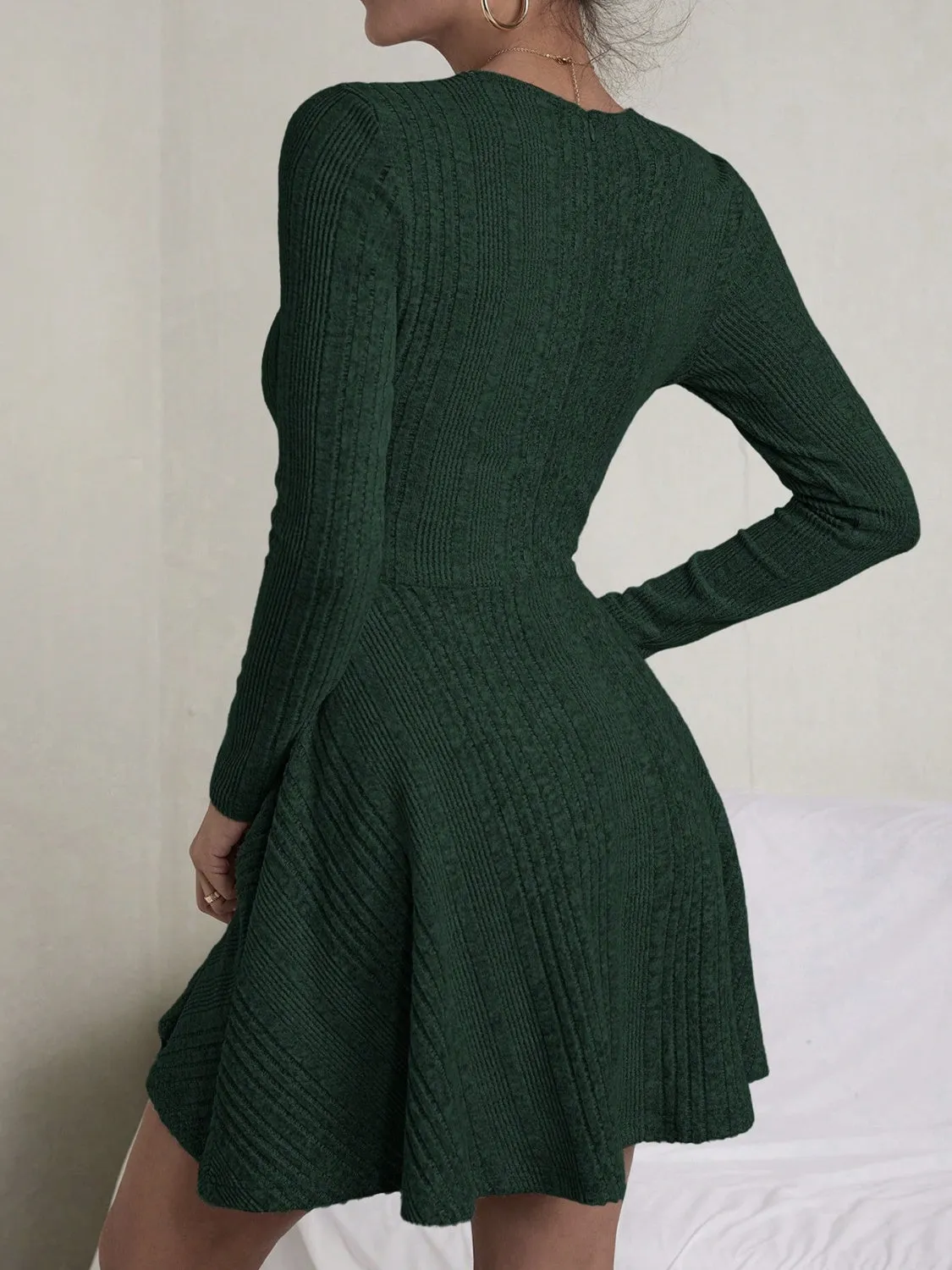 Textured Round Neck Long Sleeve Dress sold by Charming Charlie product image thumbnail 2