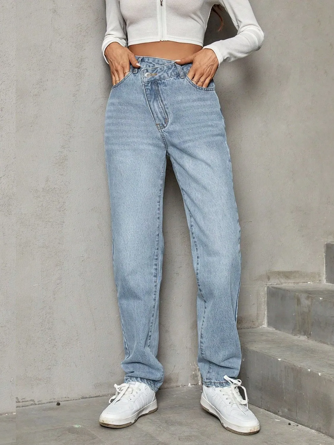 Asymmetric Waist Jeans with Pockets sold by Charming Charlie product image thumbnail 5