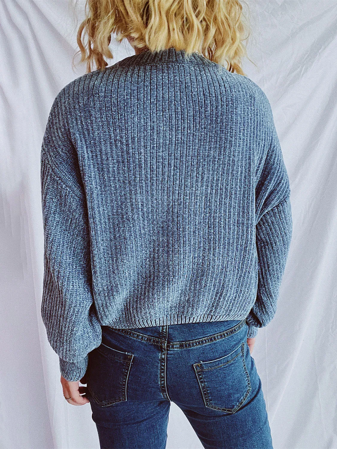 Round Neck Dropped Shoulder Long Sleeve Sweater sold by Charming Charlie product image thumbnail 2