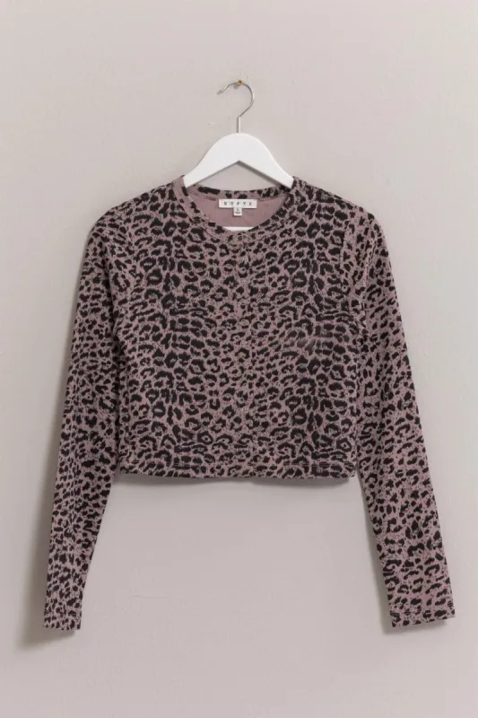 HYFVE Animal Print Snap Down Crop Cardigan sold by Charming Charlie
