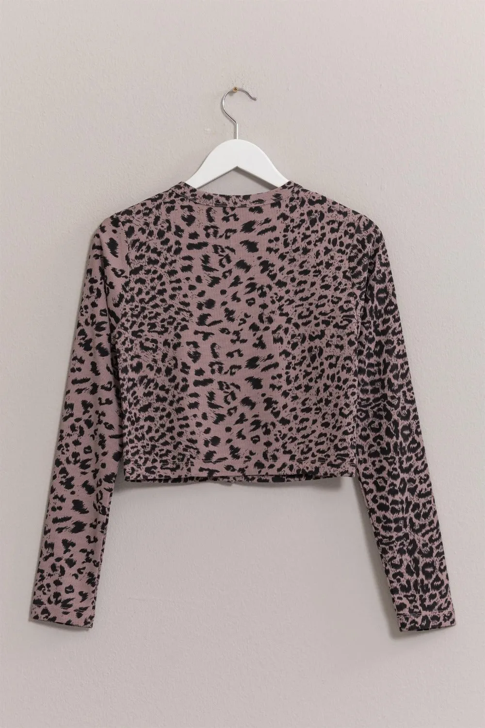 HYFVE Animal Print Snap Down Crop Cardigan sold by Charming Charlie product image thumbnail 2