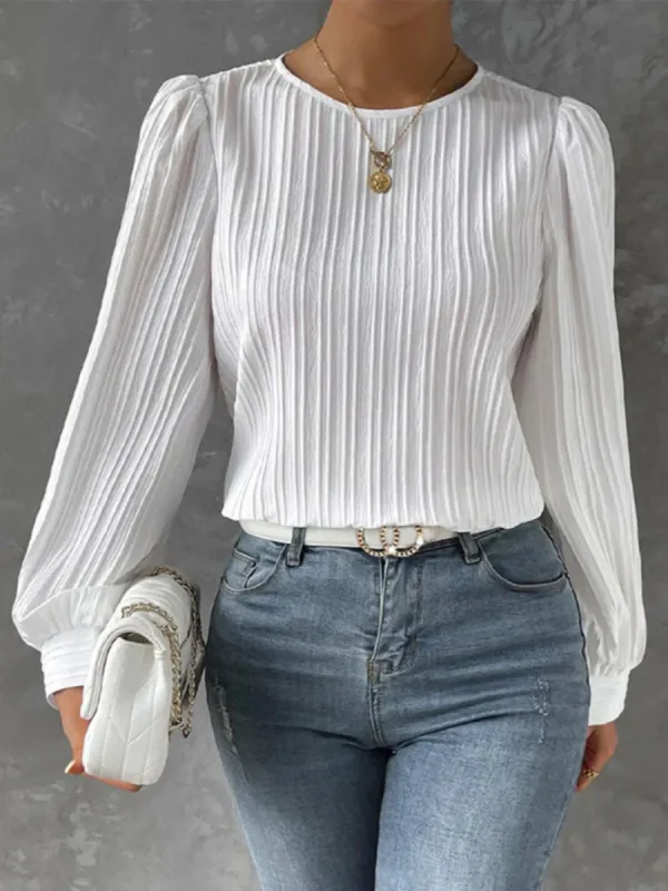 Round Neck Long Sleeve Blouse sold by Charming Charlie