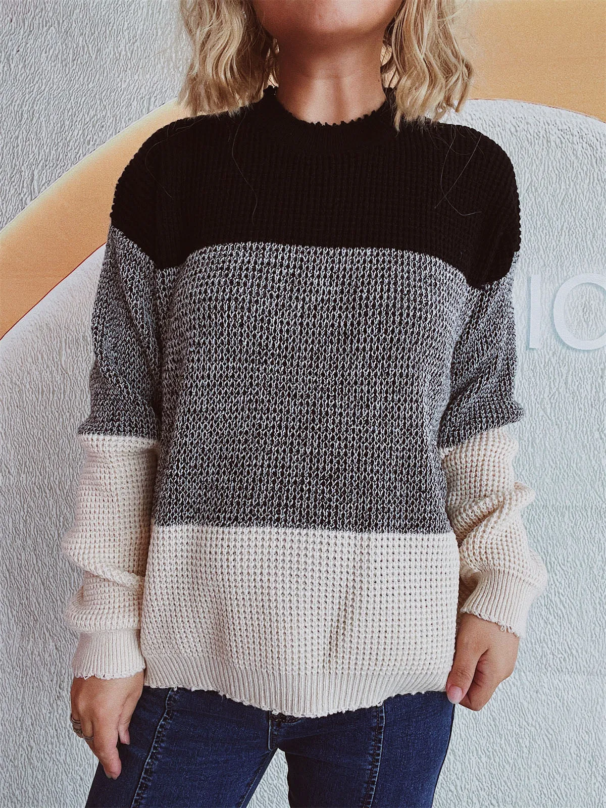 Color Block Long Sleeve Sweater sold by Charming Charlie product image thumbnail 4