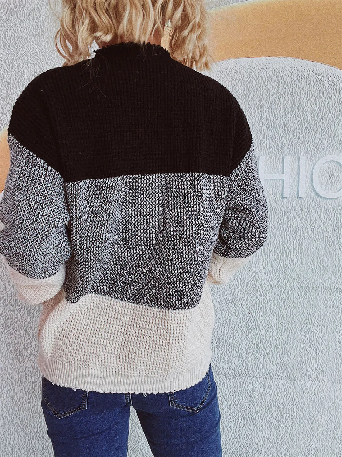 Color Block Long Sleeve Sweater sold by Charming Charlie product image thumbnail 2