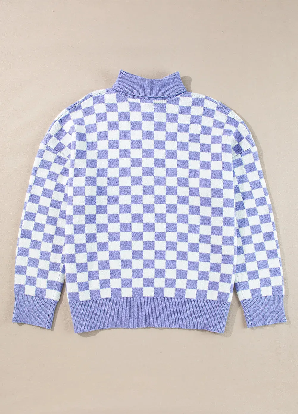 Plus Size Checkered Collared Neck Long Sleeve Sweater sold by Charming Charlie product image thumbnail 3