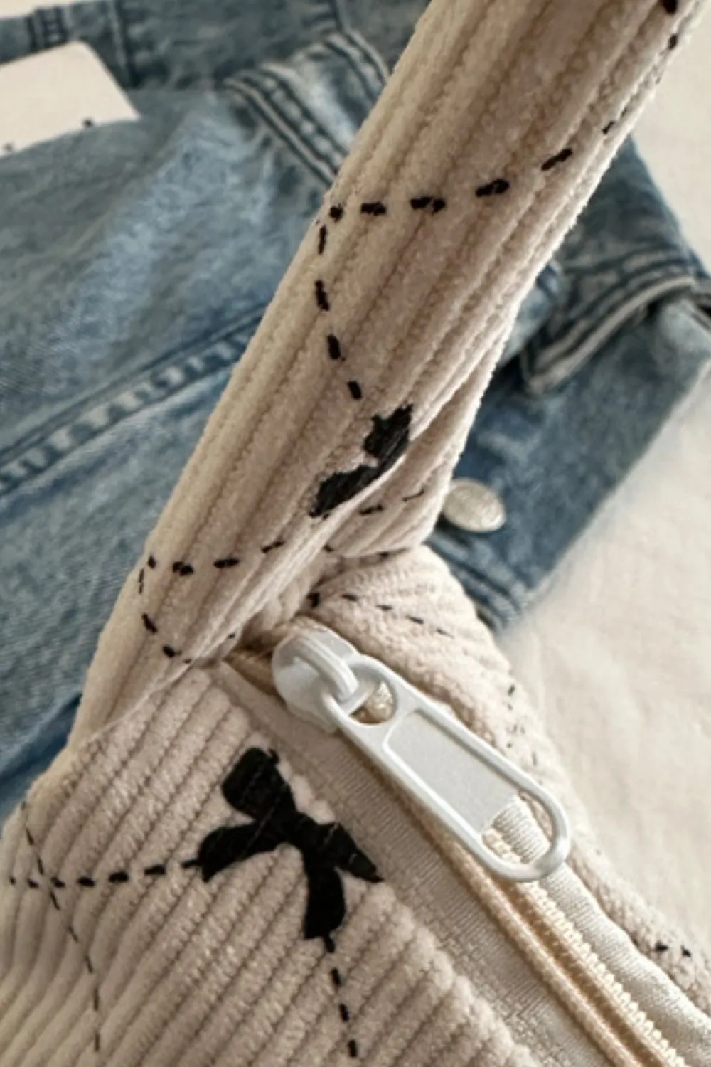 Corduroy Quilted Bow Handbag sold by Charming Charlie product image thumbnail 4