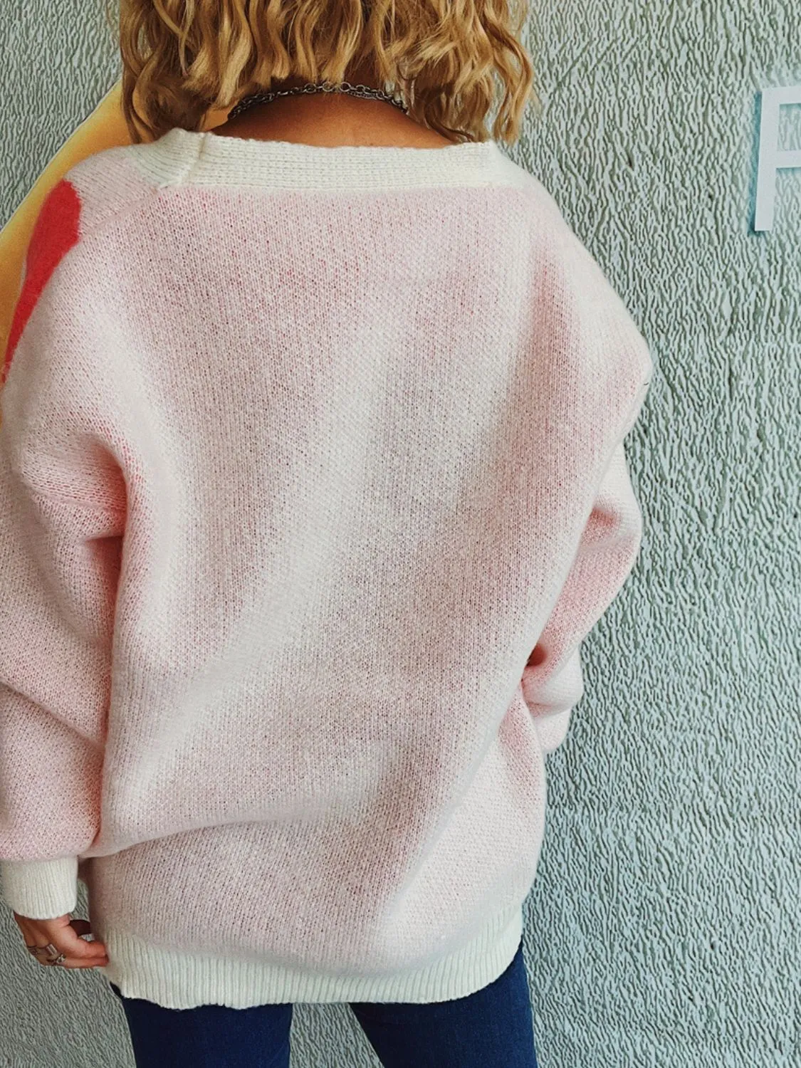 Flower Button Down V-Neck Long Sleeve Cardigan sold by Charming Charlie product image thumbnail 5