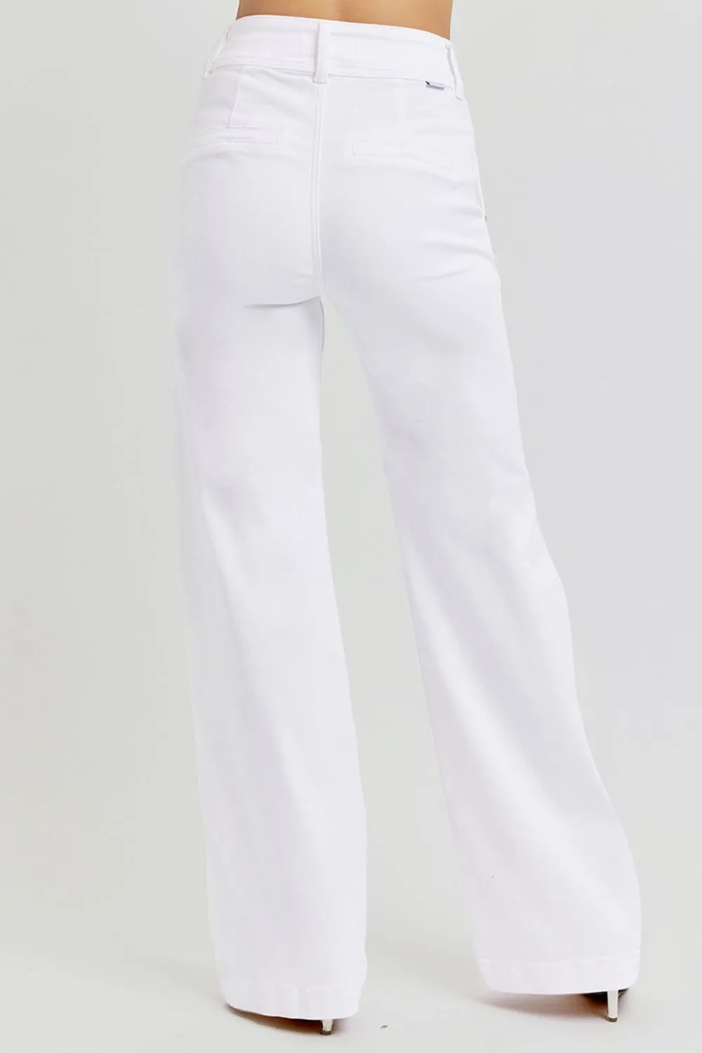 RISEN Full Size Tummy Control Double Button Wide Leg Jeans sold by Charming Charlie product image thumbnail 2