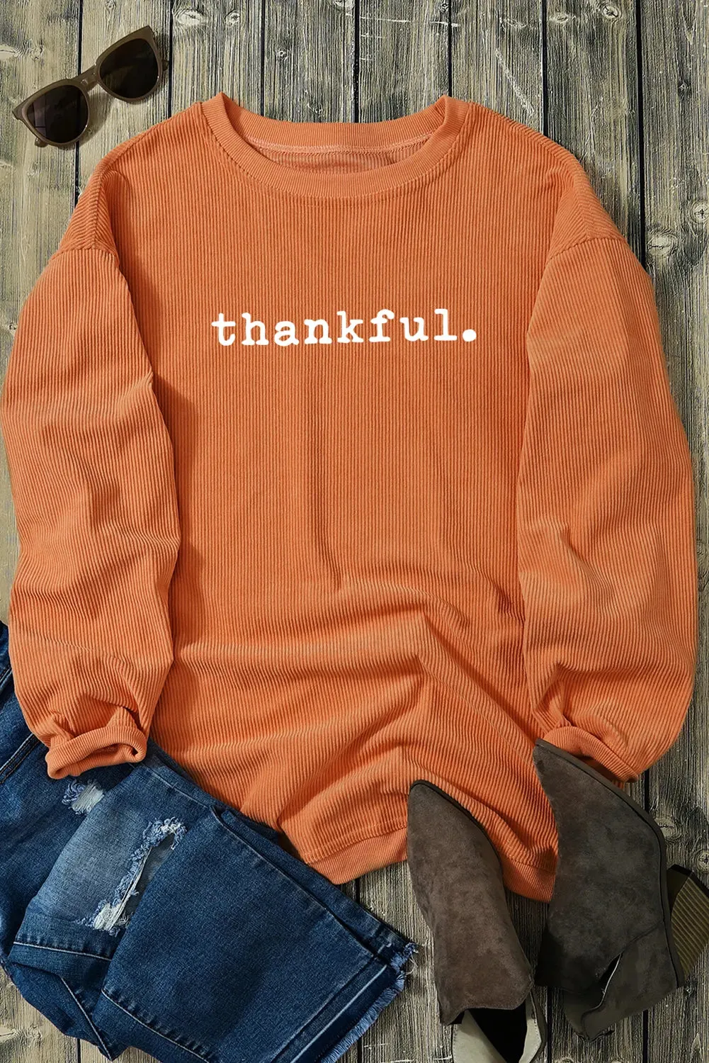 THANKFUL Round Neck Long Sleeve Sweatshirt sold by Charming Charlie product image thumbnail 4