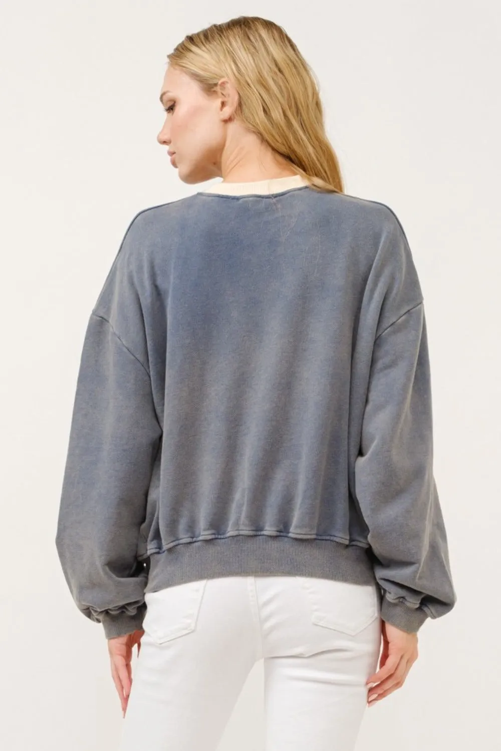 And The Why BEVERLY HILLS 92 CALIFORNIA Contrast Crop Sweatshirt sold by Charming Charlie product image thumbnail 2